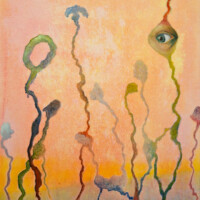 acrylic and oil on canvas