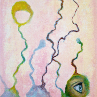 acrylic and oil on canvas